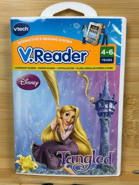 V.Tech Other - V.Reader Disney Tangled Game Ages 4-6 V.Tech 2010 Complete